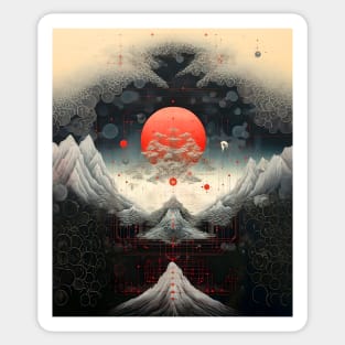 Japanese Geometry: Celestial Landscape Sticker